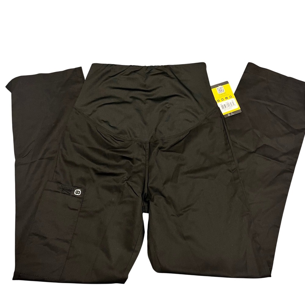 WonderWink Black Womens Scrub Pants with Side Pocket